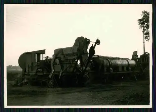 4x Foto Straßenbau mit Dampfwalze Betonmischer Arbeitseinsatz 1945-55