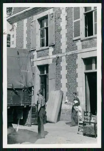 6x Foto Luftwaffe Quartier Chateau Frankreich 1940 Text Stemp Geheim n. zensiert