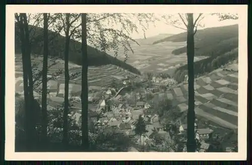 Foto AK Gießhübel im Thüringer Wald - Blick auf den Ort Panorama im Tal