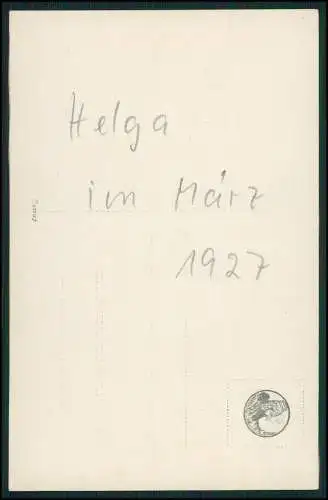 Foto AK Kleinkind Helga 1927 in einem riesigen Kinderwagen