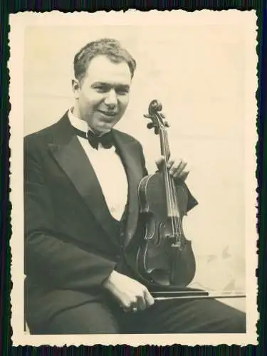 3x Foto Portrait Mann mit Violine Geige Bogen Streichinstrument Stradivari 1939