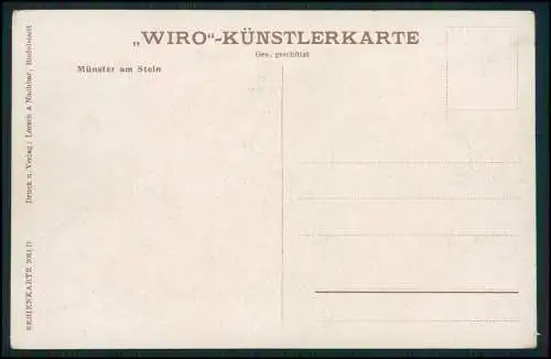 6x WIRO - KÜNSTLERKARTE Bad Münster am Stein diverse Ansichten um 1900