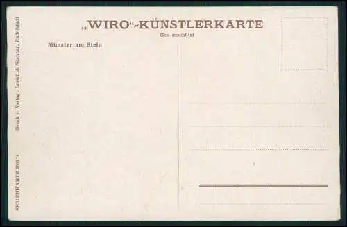 6x WIRO - KÜNSTLERKARTE Bad Münster am Stein diverse Ansichten um 1900