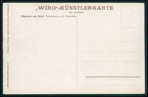 6x WIRO - KÜNSTLERKARTE Bad Münster am Stein diverse Ansichten um 1900