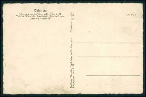 Foto AK Johanniskreuz Trippstadt Pfalz Gasthaus Luftbild Waldhotel Kaiserlautern