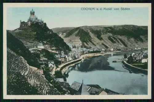 AK Cochem an der Mosel von Süden gesehen 1918 nach Sankt Georgen gelaufen