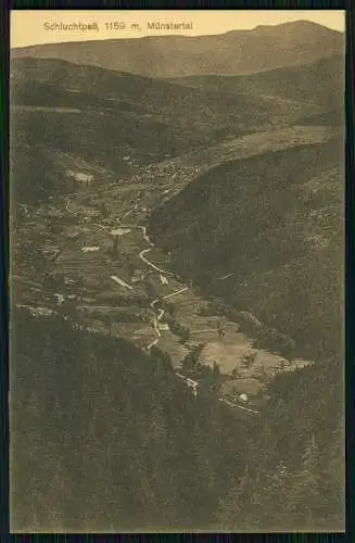 AK 1. WK Münstertal Elsaß Haut Rhin Schluchtpaß 1917