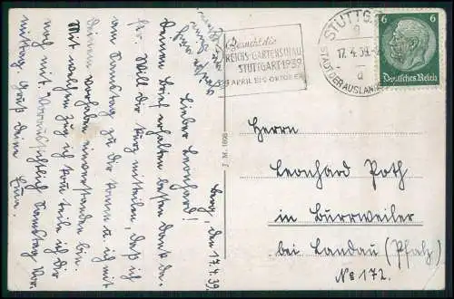 AK Stuttgart Cannstatt am Neckar 1939 Stempel Reichsgartenschau gelaufen