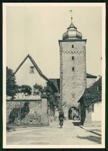 altes Foto 15x10 cm Durlach Karlsruhe Basler Tor Fahrradfahrer Passanten 1939