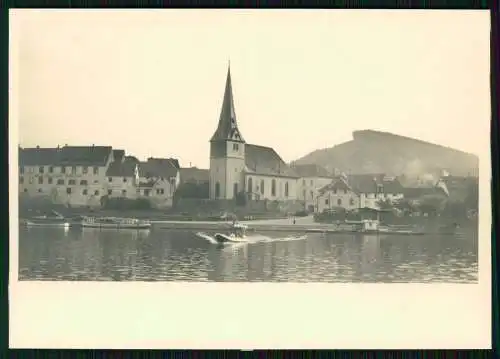 altes Foto 15x10 cm Neckargemünd Blick vom Neckar auf Ort und Kirche 1936