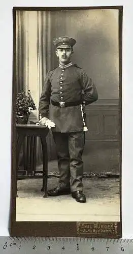 CAB Foto Soldat Uniform Seitengewehr Fotografie, Emil Burger, Ulm, Syrlinstr. 4