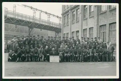 3x Werks-Foto Belegschaft 50-jähriges Jubiläum Arbeiter Metallbetrieb um 1940