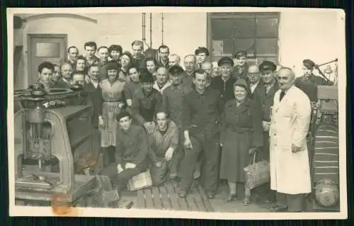 3x Werks-Foto Belegschaft 50-jähriges Jubiläum Arbeiter Metallbetrieb um 1940