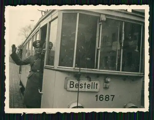 Foto Straßenbahn Kleinbahn 1687 Rabenau Dippoldiswalde Freital 1936 Soldat