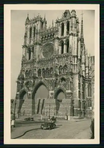 2x Foto Amiens Somme, Kathedrale, Kriegszerstörungen bei der Kirche 1940-41