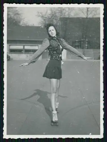 3x Foto Ursula Ante Rollschuh-Club Dortmund Training auf Vereinsgelände 1936-45