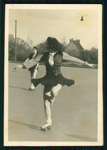 3x Foto Ursula Ante Rollschuh-Club Dortmund Training auf Vereinsgelände 1936-45