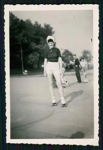 3x Foto Ursula Ante Rollschuh-Club Dortmund Training auf Vereinsgelände 1936-45