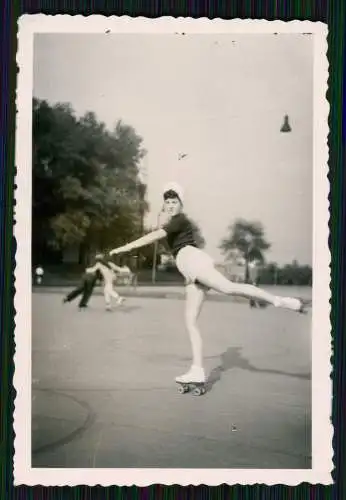 3x Foto Ursula Ante Rollschuh-Club Dortmund Training auf Vereinsgelände 1936-45