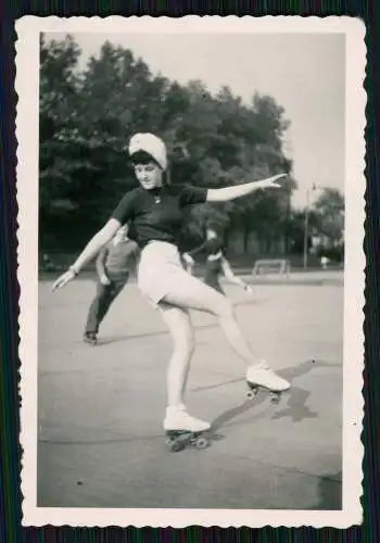 3x Foto Ursula Ante Rollschuh-Club Dortmund Training auf Vereinsgelände 1936-45