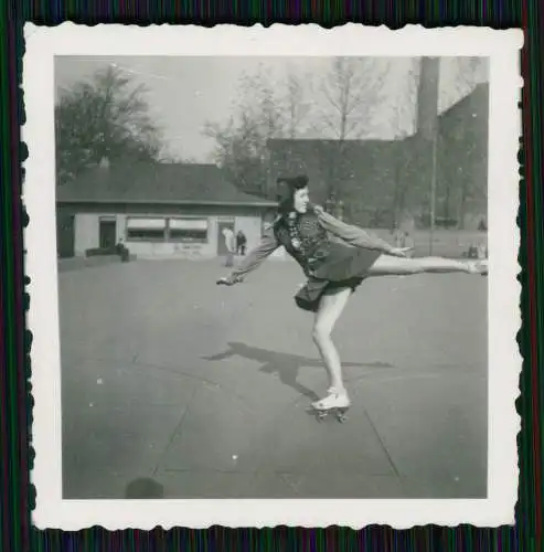 3x Foto Ursula Ante Rollschuh-Club Dortmund Training auf Vereinsgelände 1936-45