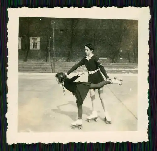 4x Foto Ursula Ante Rollschuh-Club Dortmund Training auf Vereinsgelände 1936-45