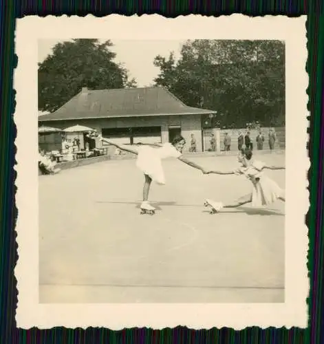 4x Foto Ursula Ante Rollschuh-Club Dortmund Training auf Vereinsgelände 1936-45