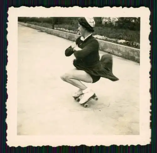 4x Foto Ursula Ante Rollschuh-Club Dortmund Training auf Vereinsgelände 1936-45