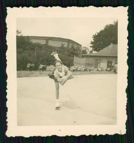 4x Foto Ursula Ante Rollschuh-Club Dortmund Training auf Vereinsgelände 1936-45