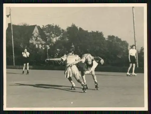 3x Foto Ursula Ante Rollschuh-Club Dortmund Training auf Vereinsgelände 1936-45