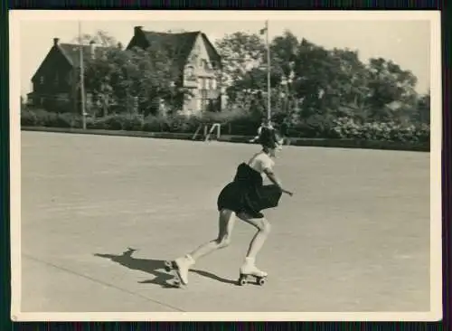 3x Foto Ursula Ante Rollschuh-Club Dortmund Training auf Vereinsgelände 1936-45