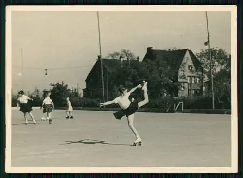 3x Foto Ursula Ante Rollschuh-Club Dortmund Training auf Vereinsgelände 1936-45