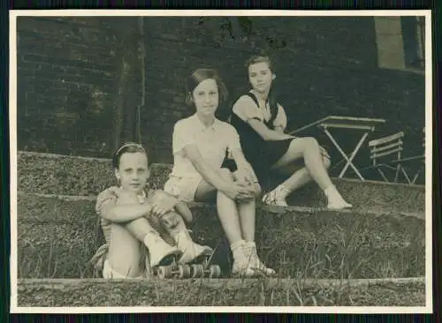 3x Foto Ursula Ante Rollschuh-Club Dortmund Training auf Vereinsgelände 1936-45