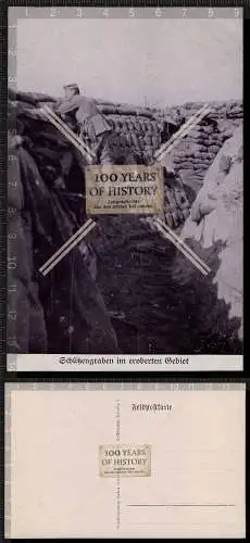 AK 1. WK Schützengraben im eroberten Gebiet Frankreich Soldaten 1917