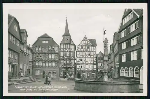 2x Foto AK  Fritzlar in Hessen, Marktplatz, Rolandsbrunnen und Dom Westansicht