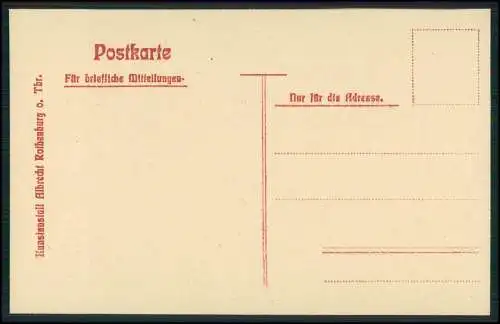 sehr seltene alte Künstler Präge AK Kunstanstalt Albert Rothenburg ob der Tauber