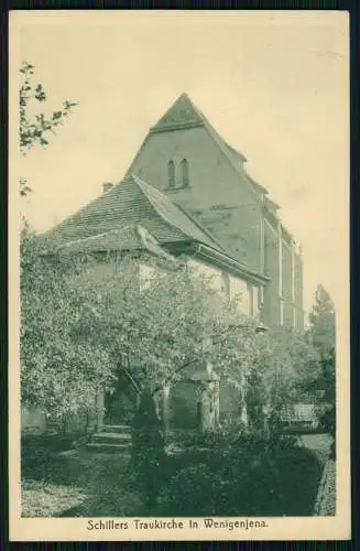 AK Wenigenjena Jena in Thüringen, Kirche in der Schiller getraut wurde 1911 gel.