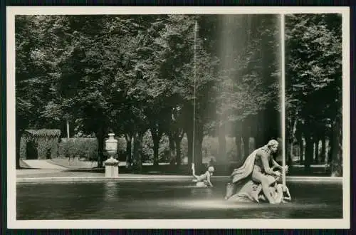 Foto AK Schwetzingen Hirschgruppe und Arion Brunnen im Schlosspark 1939