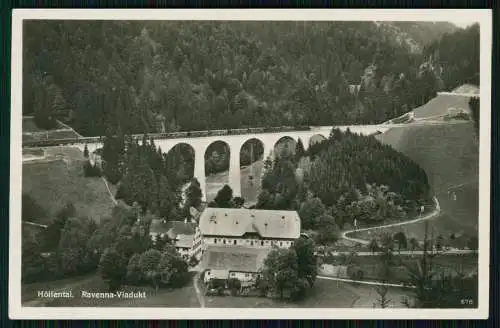 Foto AK Breitnau Höllental, Höllensteig, Ravenna-Viadukt, Brücke 1935 gelaufen