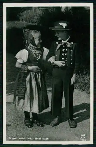 Foto AK Schwarzwald Neustädter Tracht Junge und Mädchen 1935 gelaufen