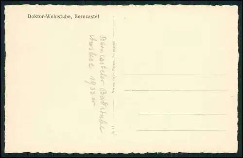 3x AK Bernkastel Kues im Moseltal Panorama Ruine Landshut Hebegasse 1939