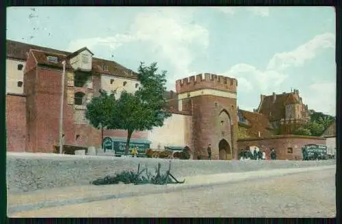 AK Toruń Thorn Westpreußen Brückentor und Schloss 1915 Feldpost geprüft gelaufen