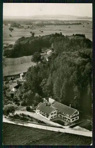 Foto AK Übersee Feldwies Chiemsee, Kurhotel Buchwald Fliegeraufnahme Luftbild