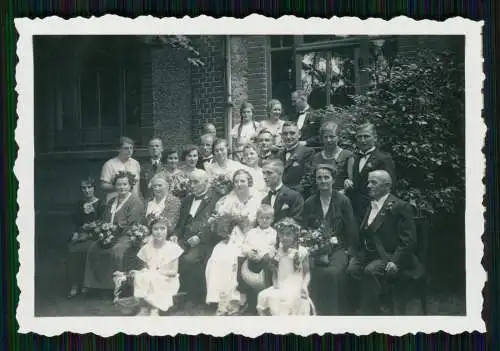 5x Foto Hochzeit Braut Bräutigam Blumen-Kinder feine Gesellschaft