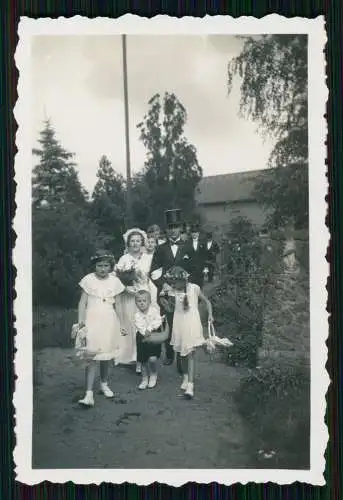 5x Foto Hochzeit Braut Bräutigam Blumen-Kinder feine Gesellschaft