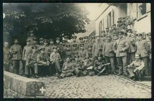 Foto AK 1. WK Soldaten Regiment in Heidelberg 1915 Feldpost nach Stuttgart gel.