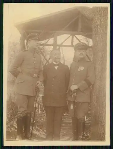 4x Foto Soldaten 1. WK mit kleine Ordensspange Säbel und Portepee 1915