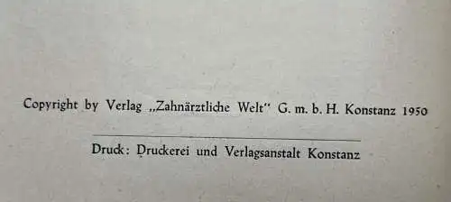 Die Verhütung von Stellungsanomalien - Julius Jantzen 1950 80 S. mit 75 Abb.