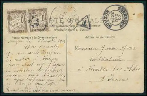 AKDame Kinder Dachboden Nouzon Nouzonville Ardennes Briefmarke Chiffre Taxe 1905