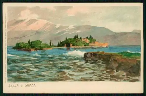 AK Künstler Litho Diemer Zeno Isola di Garda Gardasee Ottmar Zieher Kunstanstalt